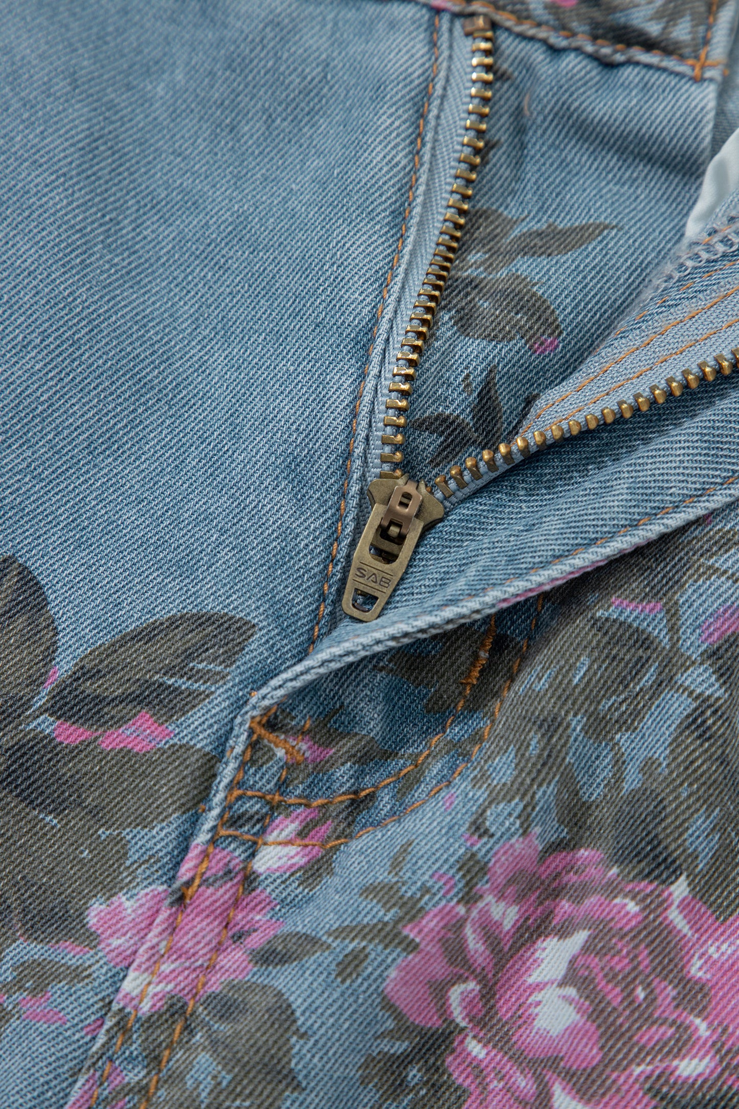 Sky Blue Garden Floral Print Bootcut Jeans